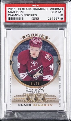 2015 UD BLACK DIAMOND DIAMOND ROOKIES #BDRMD MAX DOMI PSA 10 - Image 1 of 2