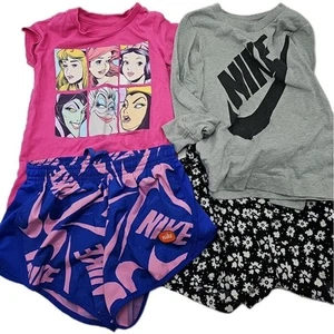 Nike Girls Shirts Shorts Outfits Lot 3-4 Years Floral Princess Spellout - Picture 1 of 13
