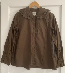 TOAST - Women’s Brown Cotton Shirt  / Blouse Size 10 - Picture 1 of 15