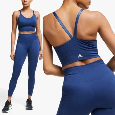 Sujetador deportivo ADIDAS azul sin costuras para mujer XL soporte ligero palangre yoga pilates Foto 1 de 4