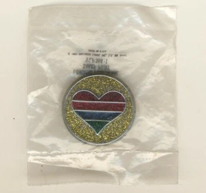 HALLMARK LAPEL PIN VALENTINE 1984 SPARKLE RAINBOW HEART - Picture 1 of 1