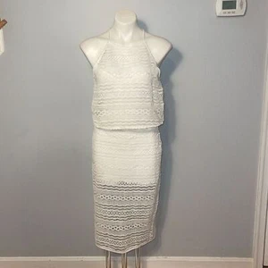 Line & Dot Daiguri Häkelspitze Neckholder Kleid Neu mit Etikett Medium. Weiß. - Bild 1 von 9