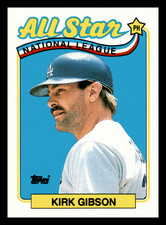 1989 Topps Kirk Gibson All-Star Los Angeles Dodgers #396 Centered Mint