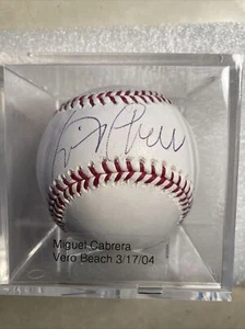 Miguel Cabrera Firmato Autografo Ufficiale Major League Baseball Marlins Tigers - Foto 1 di 7