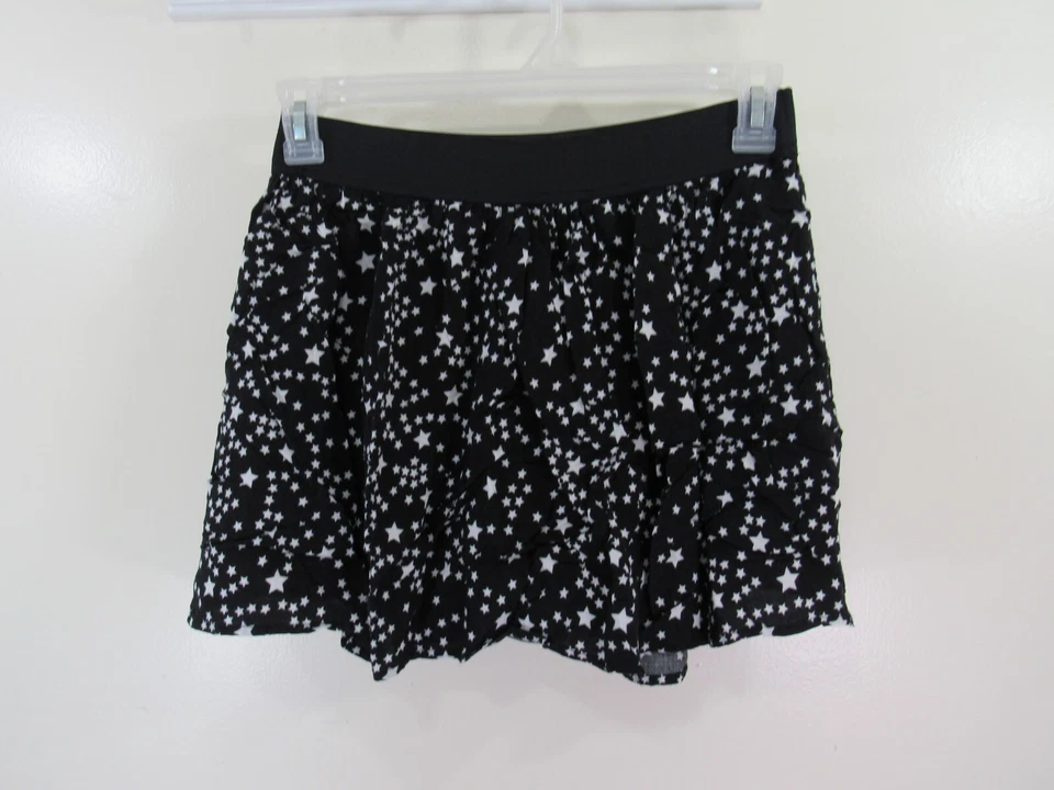 Faded Glory Skort Size XL 14 16 Girls Black White Stars Elastic Waist - Image 1 of 4
