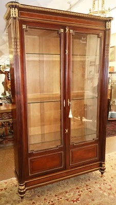 Fine 19th Century French Kingwood Bronze Ormolu Armoire Vitrine China Cabinet  - Image 1 of 4