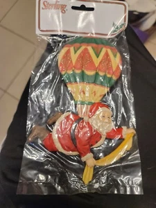 Vintage Christmas Ornament Santa Claus hot air balloon Sterling Brand - Picture 1 of 3