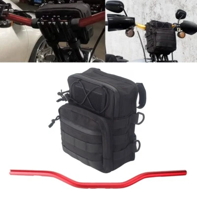 For Harley Dyna Softail Sportster FXBB Sissy Bar T-Bar Handlebar Bag & Handlebar - Image 1 of 4