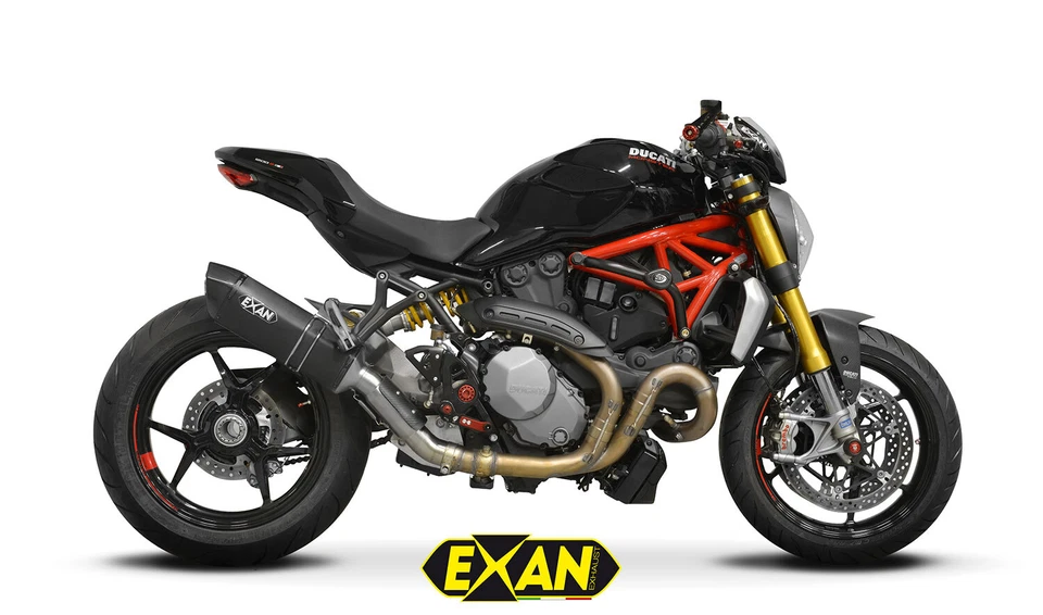 Silenciador de escape Ducati Monster 1200 S/R 2017-2020 Exan Slipon X-Oval negro inox Foto 1 de 1