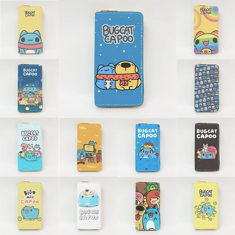 Cartera Bugcat Capoo Mujer Cuero Bolso sin asas Cartera Viaje Continental Muñequera Pared Foto 1 de 1