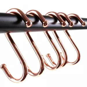 S HOOKS X10 Ball End Copper Hanging Basket Coat Double Clothes Shaped Wardrobe - Picture 1 of 3