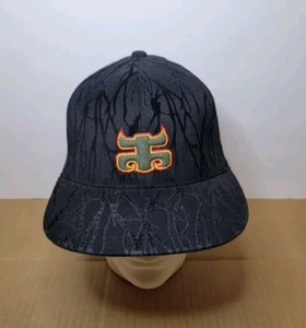 Gorra IPath Negra Flocada Terciopelo Venas Flexfit - ¡RARA! - Imagen 1 de 14