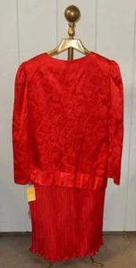 AFTER DARK RED ZIP UP FLORAL DRESS - MADE IN THE USA - (SIZE: 16) - Bild 1 von 10