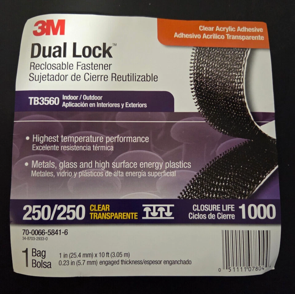 3m Dual Lock Reclosable Fastener Tb3560 Clear 1 In X 10 Ft (25.4mm x 3.05m) - image 1 of 2