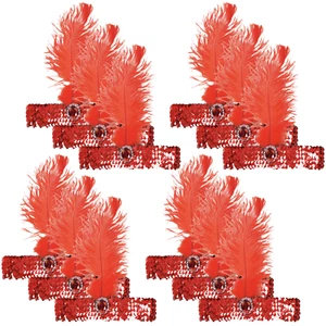 12x 1920s FLAPPER HEADBAND Headpiece Feather Sequin Charleston Gatsby Party BULK - Picture 1 of 4