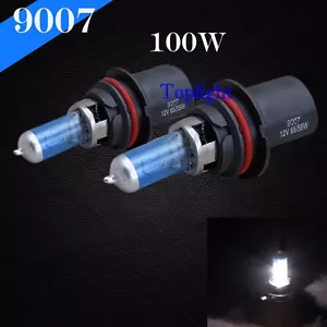 Super White 9007-HB5 Xenon 5000K 100w Halogen Headlight Light Bulb Hi/Lo Beam - Picture 1 of 7