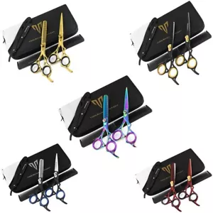 Professional Barber Salon Hairdressing Hair Cutting Thinning Scissors Shears Set - Picture 1 of 36