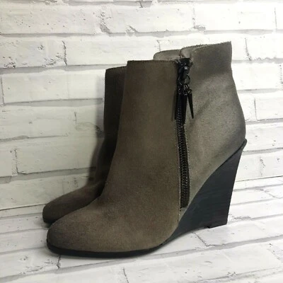 Fergie Aurora Brown Leather Wedge Heel Ankle Boots Womens 6 - Image 1 of 4