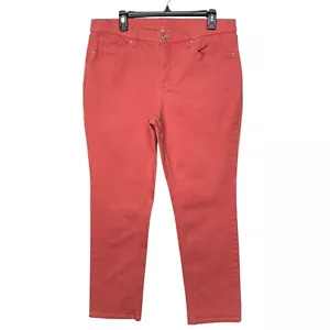 D&Co. Jeans donna How Slimming colorato denim gamba dritta taglia 14 rosa elasticizzato - Foto 1 di 13