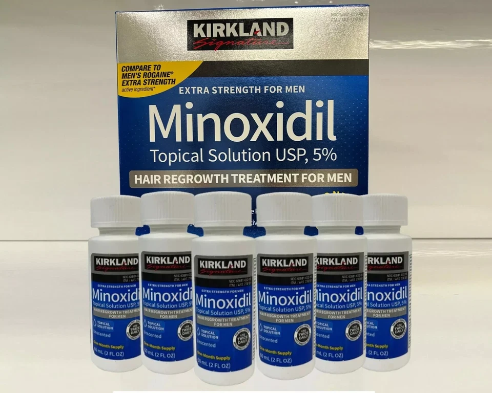Kirkland Minoxidil 5% Men Hair Regrowth Solution - Six Months - Fresh - Image 1 of 1