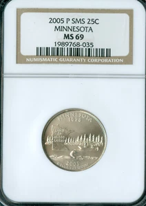 2005 P MINNESOTA QUARTER NGC MS69 SMS . - Picture 1 of 2