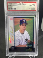 1998 BOWMAN CHROME GOLDEN ANNIVERSARY Mike LOWELL 3/5 PSA 10 POP 1 Yankees