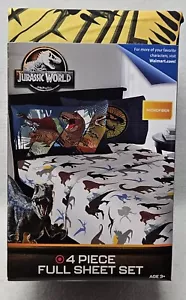 Jurassic World "Dinosaur Prowl" Kids 4 Piece Microfiber Full Sheet Set/New - Picture 1 of 9