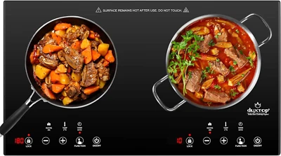 Duxtop 1800W Estufa de Inducción Portátil 2 Quemadores, Quemadores de Encimera Incorporados con Foto 1 de 4