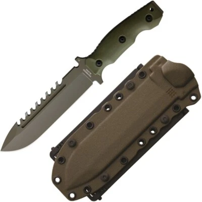 Cuchillo fijo grande cuchillas mestizas 6,88" herramienta K110/D2 hoja de acero mango G10 Foto 1 de 4