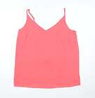 George Womens Pink Polyester Basic Tank Size 12 V-Neck