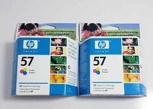 Lot x2 GENUINE HP 57 TRI COLOR INK CARTRIDGE EXPIRED SEP 2006 - NEW SEALED - Picture 1 of 2