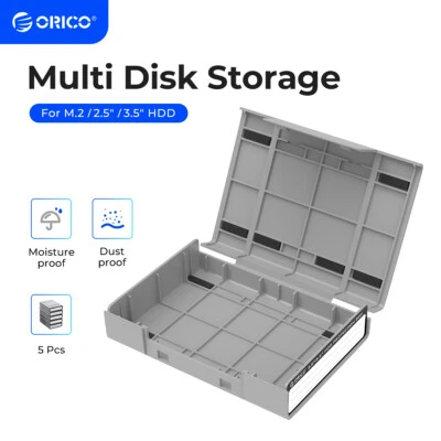 ORICO 5 Stk Festplattentasche Aufbewahrungstasche für 3,5 Zoll SSD/HDD Hard Case - Bild 1 von 4