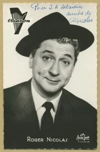 Roger Nicolas (1919-1977) - Humoriste français - Photo-carte dédicacée - 60s - Picture 1 of 1