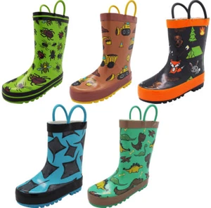 Norty Waterproof Rubber Rain Boots for Kids - Boys & Girls - Toddlers & Big Kids - Picture 1 of 36