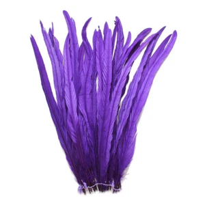 25pcs 16-18" long Regal Purple Dyed Rooster COQUE tail Feathers for crafting - Picture 1 of 2