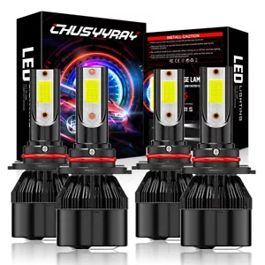 9006 9005 LED Headlight KIT Combo Bulbs 10000K High Low Beam Super Bright White - Bild 1 von 13