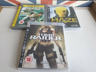 Tomb Raider, Uncharted, Haze. PS3 3 Game bundle. Complete. (PlayStation 3, PAL) - Image 1 of 4