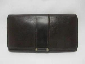 Vtg Brown Genuine Leather Trifold Princess Gardner Distressed Women's Wallet - Picture 1 of 12