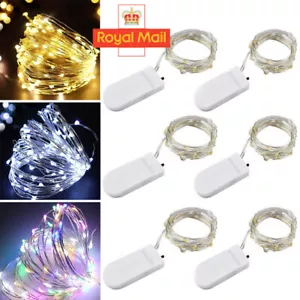 6 Pack 20 LEDs Battery Operated Mini LED Copper Wire String Fairy Lights Part 2m - Picture 1 of 16