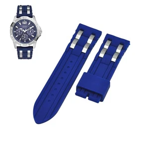 W0366G2 24mm Blue Rubber Watch Strap For Guess - Picture 1 of 7