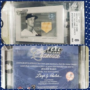 2001 Fleer Feel The Game Classics Roger Maris Authentic Game Bat PSA Beckett 8