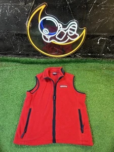 Vineyard Vines Fleece Vest Youth Large 16 Red Full Zip Fleece Kids - Picture 1 of 5