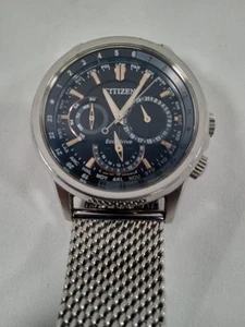 Citizen BU2020-70E Calendrier schwarzes Zifferblatt Eco-Drive Herrenuhr - Bild 1 von 9