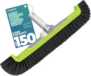 18" Poolbürstenkopf zur Reinigung von Schwimmwänden, gebogene Enden Scheuerbürste schwarz - Bild 1 von 6