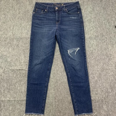 Pantalones de mezclilla para mujer SEVEN7 The Marilyn Relaxed Boyfriend tiro alto dobladillo crudo - talla 4 Foto 1 de 4