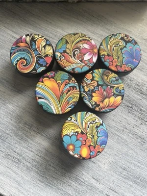 Perillas de gabinete retro de cachemira muebles tiradores de cajón de actualización - Juego de 6 Foto 1 de 4