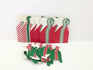 Vintage Lillian Vernon Christmas Gift Treat Boxes 3 Sizes Red & Green Set Of 11 - Picture 1 of 6