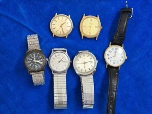 6 Vintage Watches/Parts Timex Some Water Resistant All Untested - Picture 1 of 11