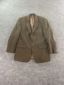 Ralph Lauren Suit Jacket 42 L Taupe Wool Tweed Herringbone Elbow Patches LRL - Picture 1 of 14