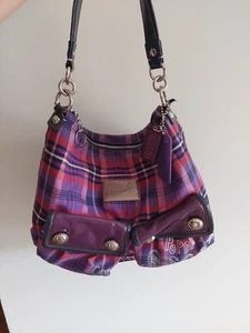 Coach 16120 Poppy Metallic Tartan Schulter Handtasche Geldbeutel - Bild 1 von 16